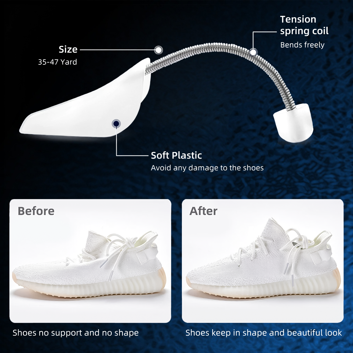 Lightweight plastic shoe form insert