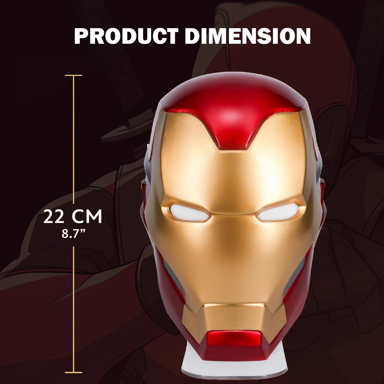 Marvel superhero Iron Man costume mask wall light