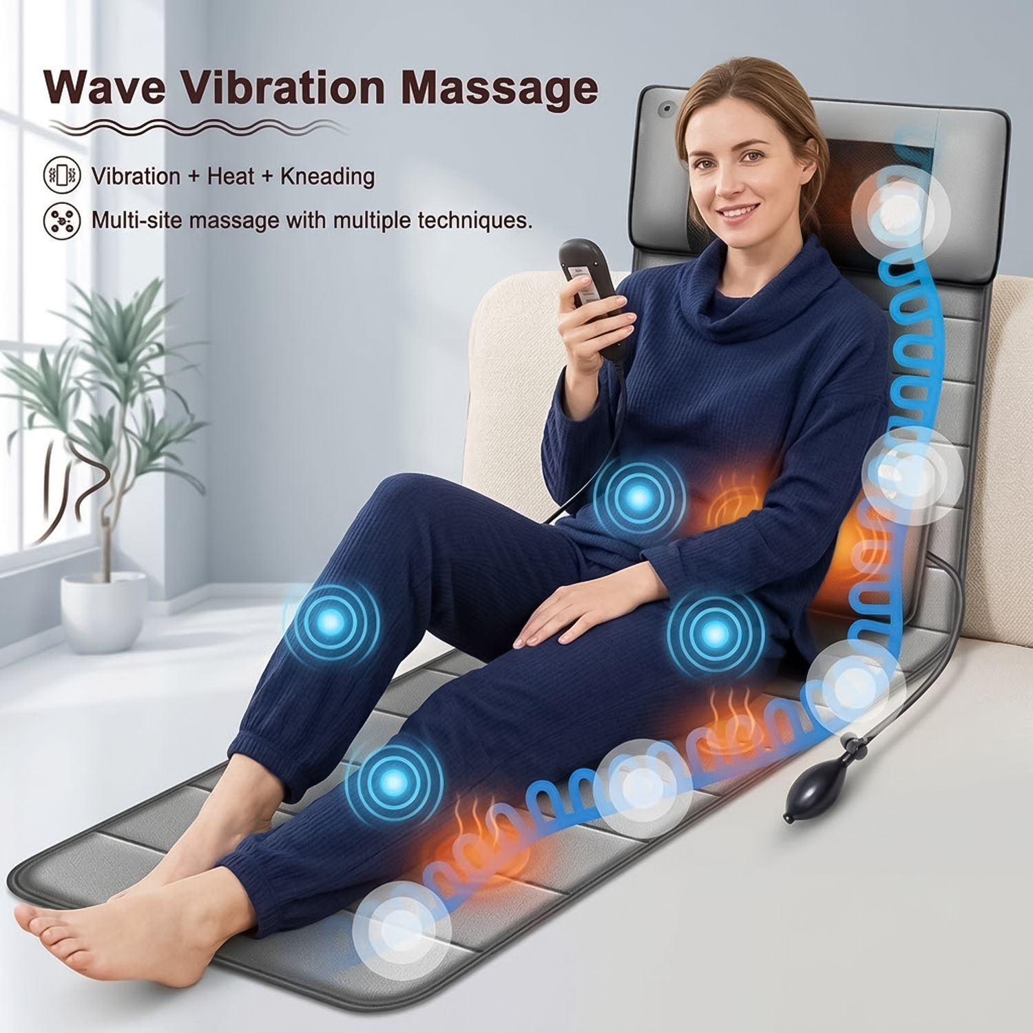 Massage mat for stress relief and pain management