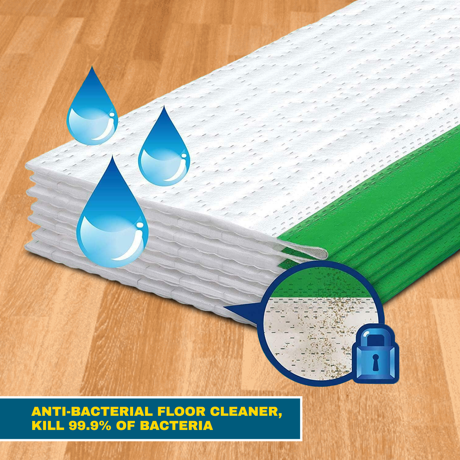 Microfiber wet mop pads