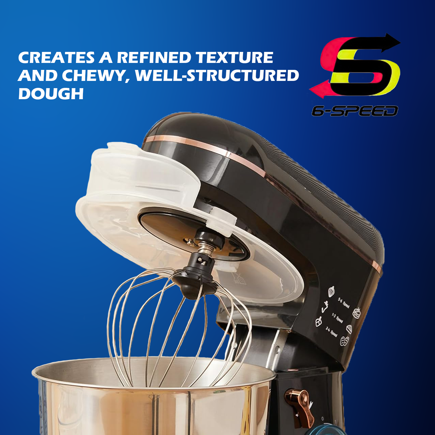 Multi-speed electric mixer for cake and dough