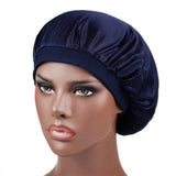 Navy Satin Hair Bonnet