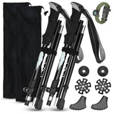 Collapsible Trekking Pole - Folding Hiking Pole With Multifunctional Compass Paracord Bracelet