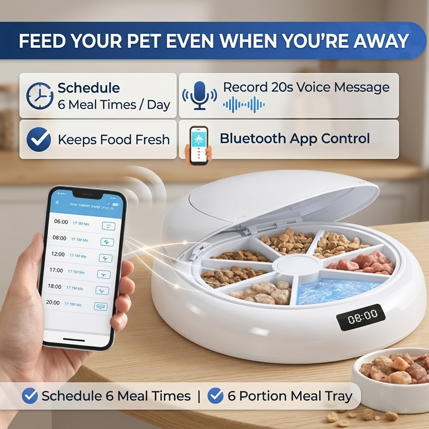 Timed Pet Feeder – Automatic & Scheduled Meal Dispenser for Healthy Pet Feeding