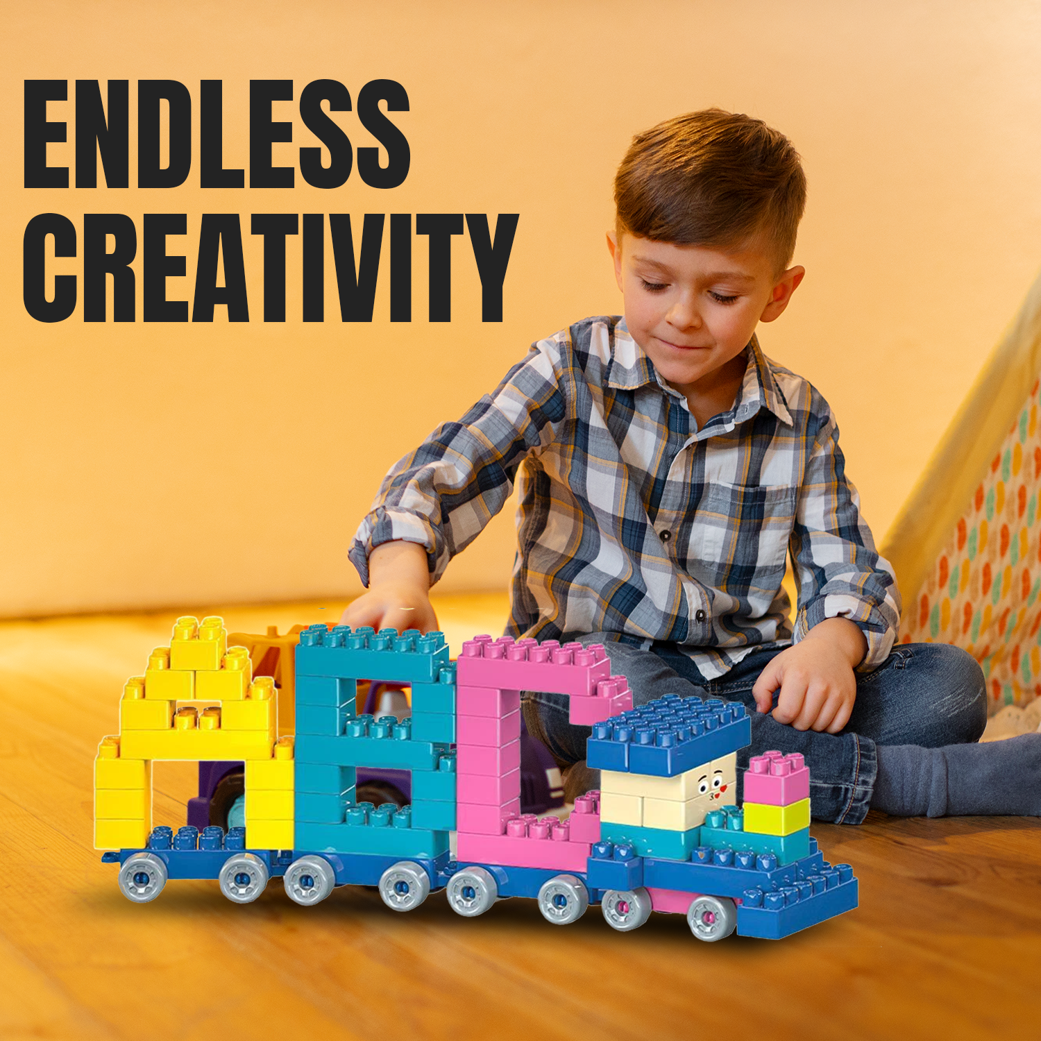 Plastic building blocks for early learning