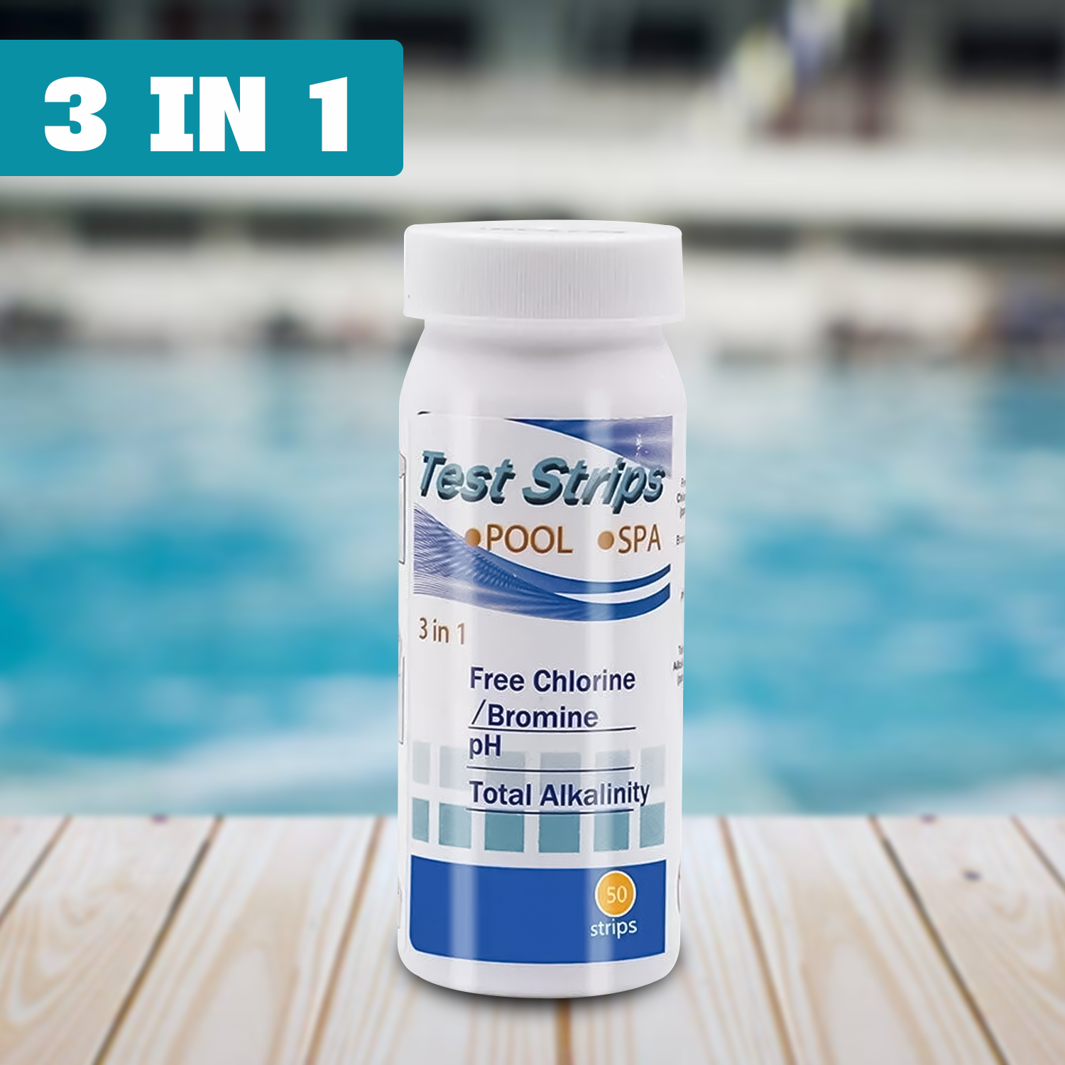 Pool chemical level test strips