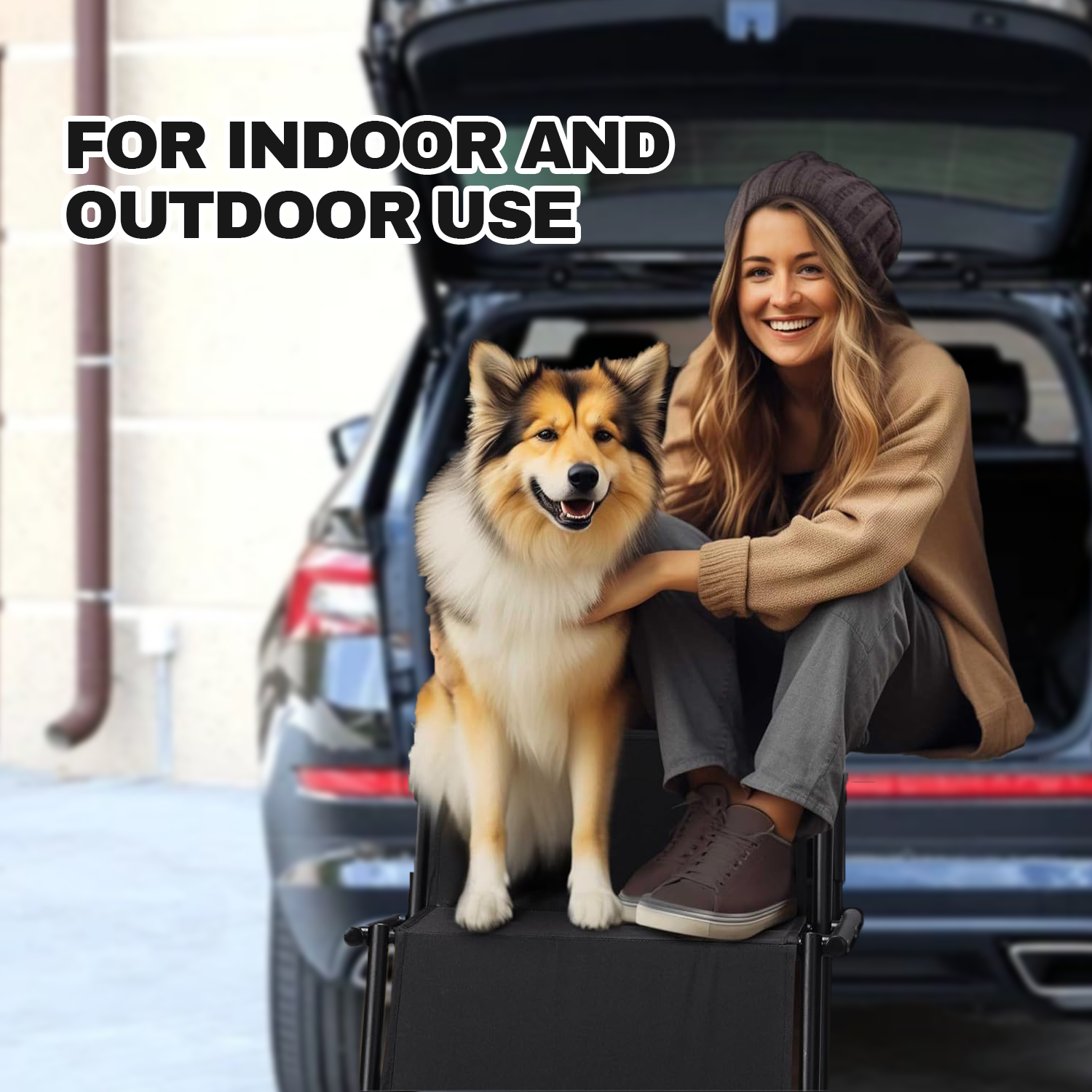 Portable dog stairs for high beds and furniture