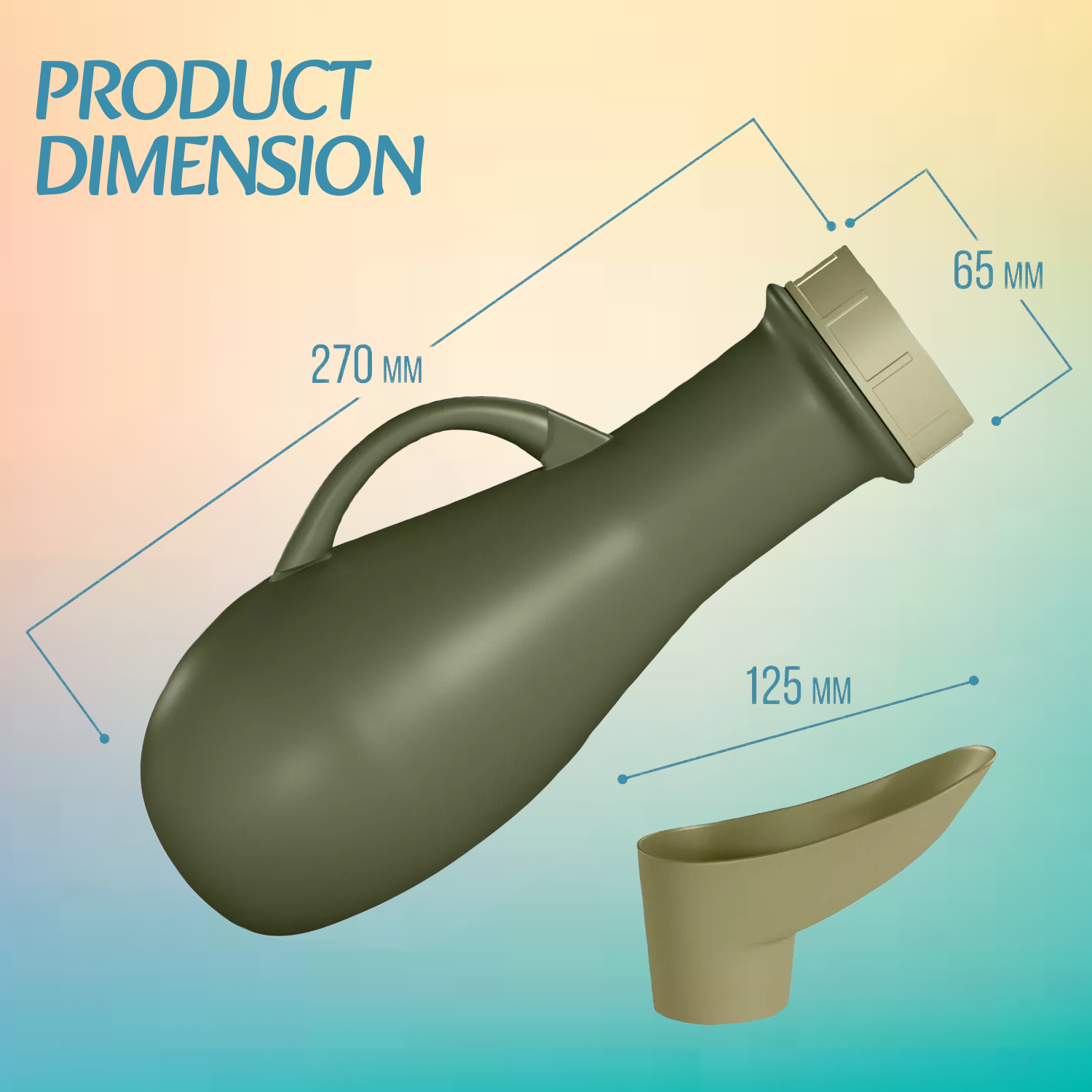 Portable urinal bottle for emergency use