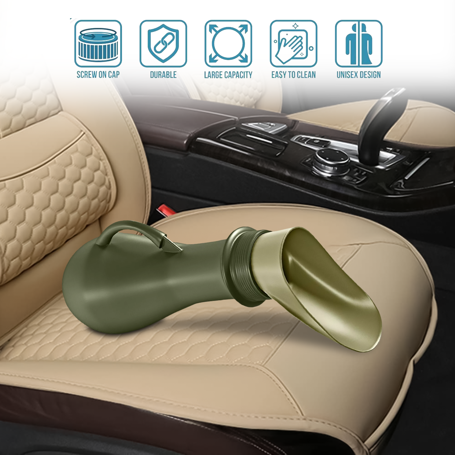 Portable urinal bottle for travel