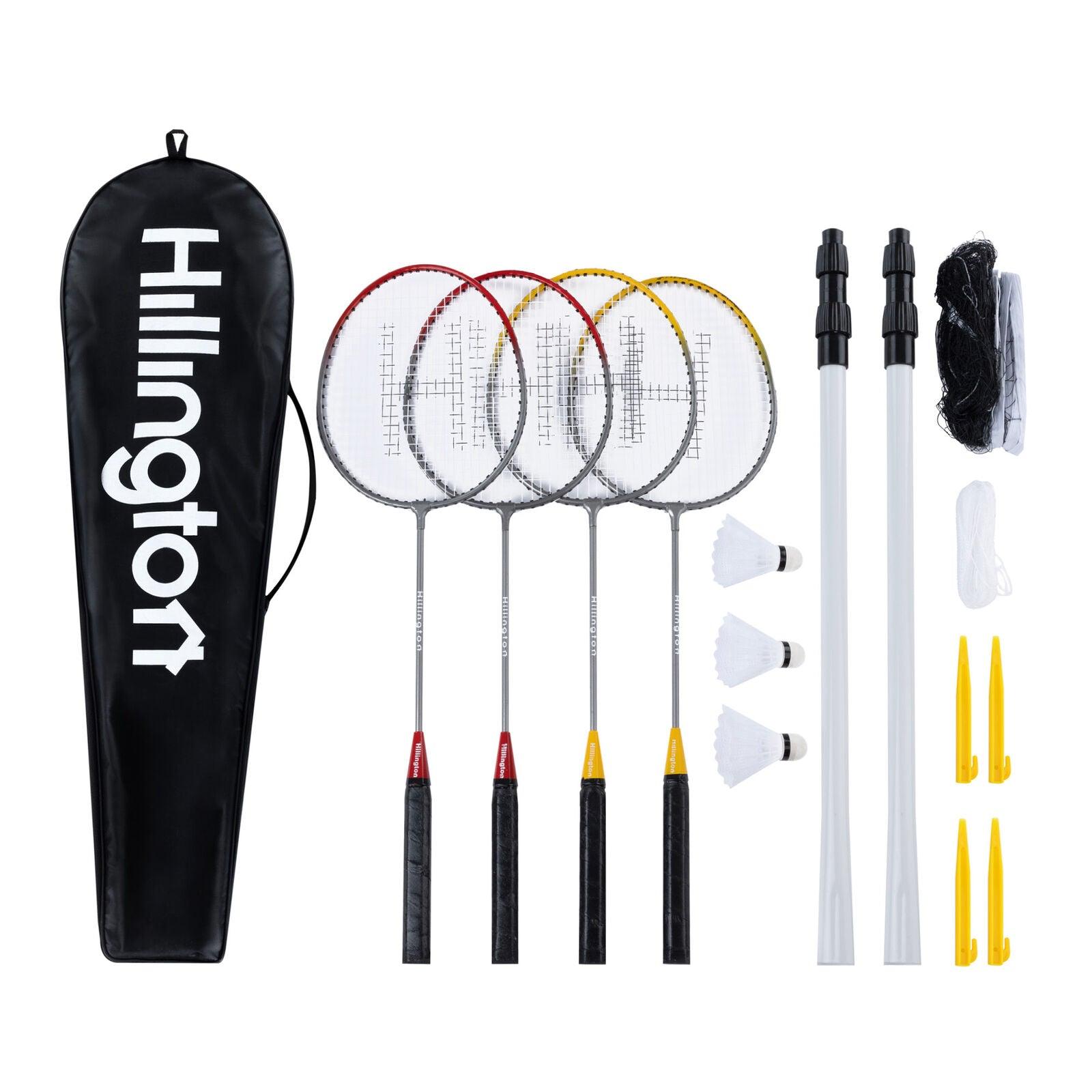 Boomer Racket Set Badminton Sets for Garden - 4 Player Racket Poles Net Bag | Shop Now