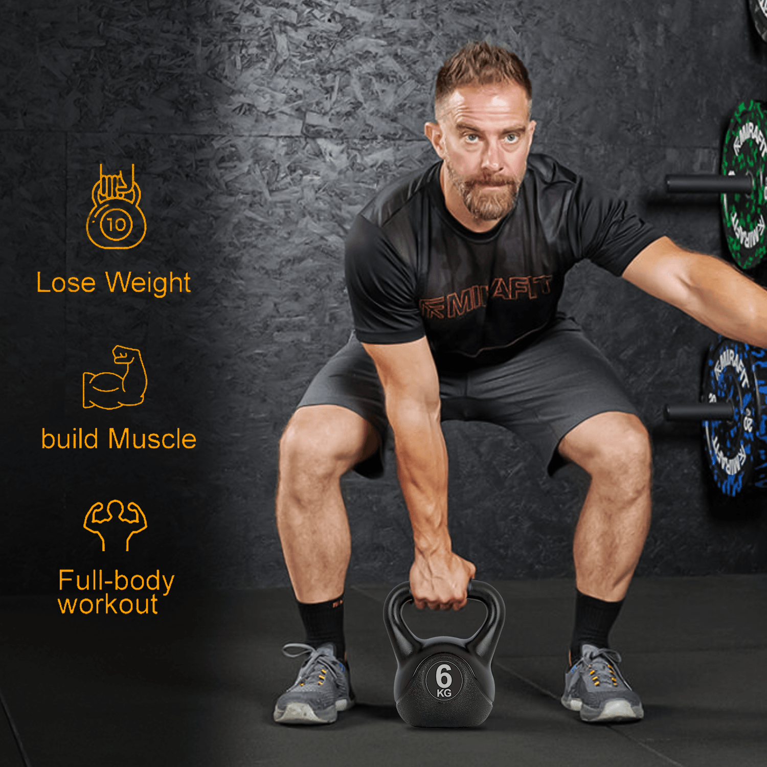 Professional cast iron kettlebell set