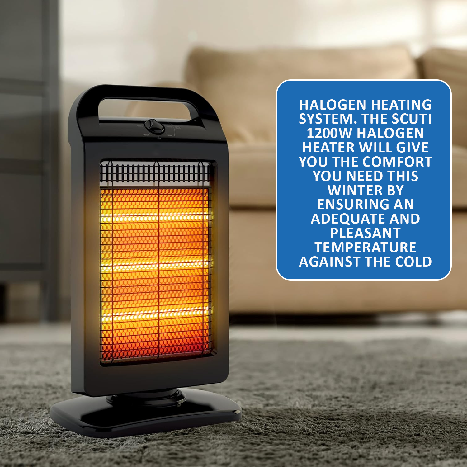 Quiet portable electric heater for home use