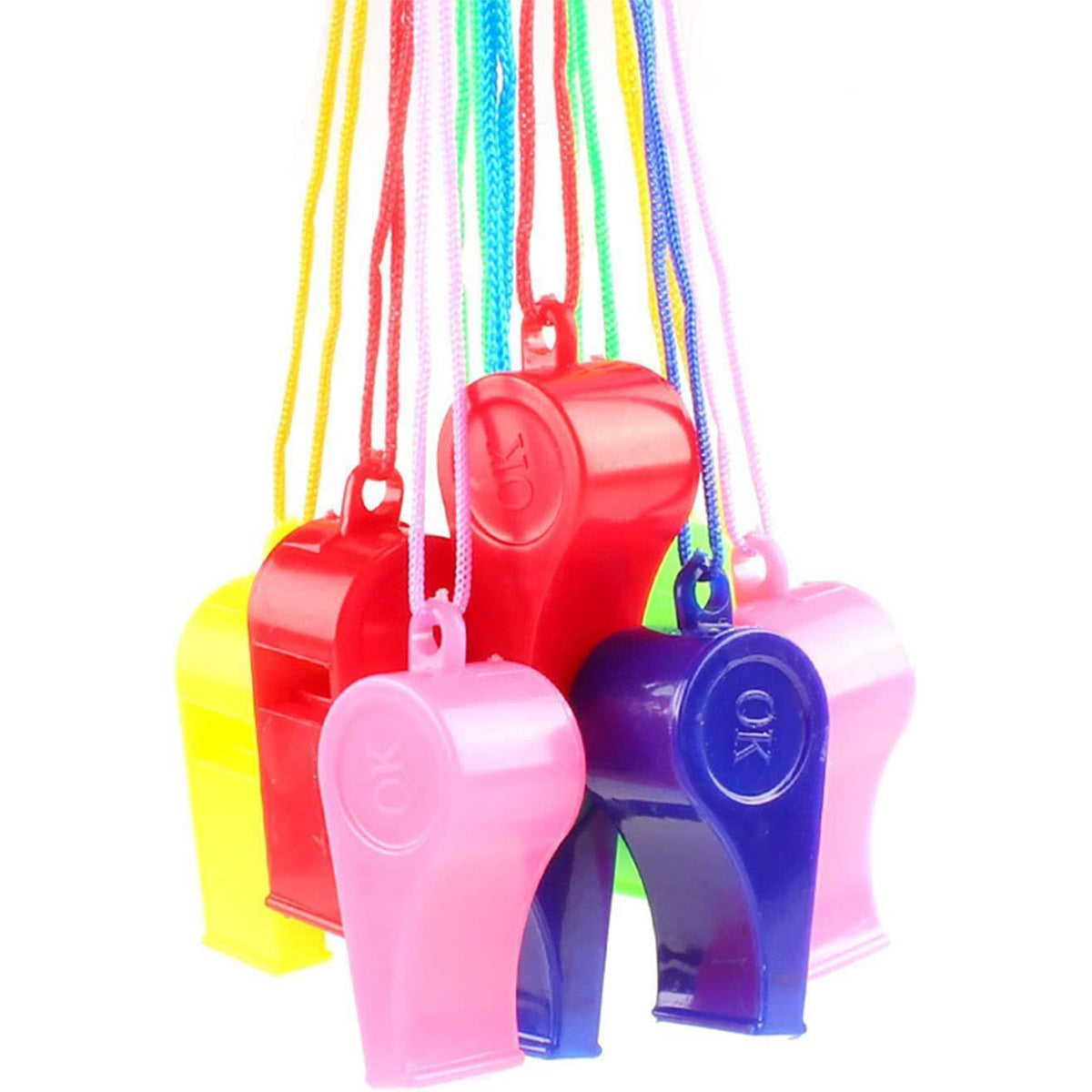 12 Packs of Sports Whistles with Lanyard