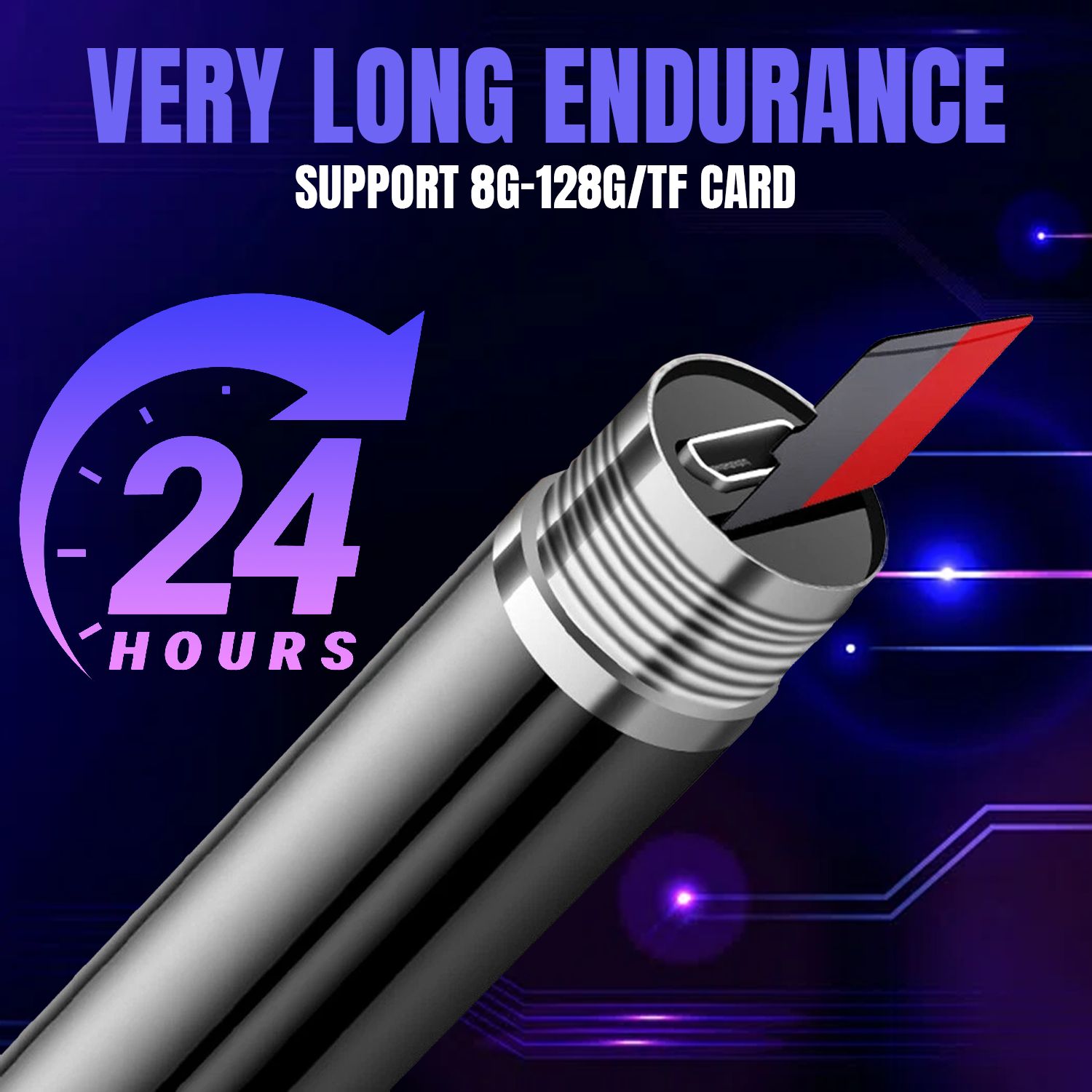 Secret voice recording pen gadget