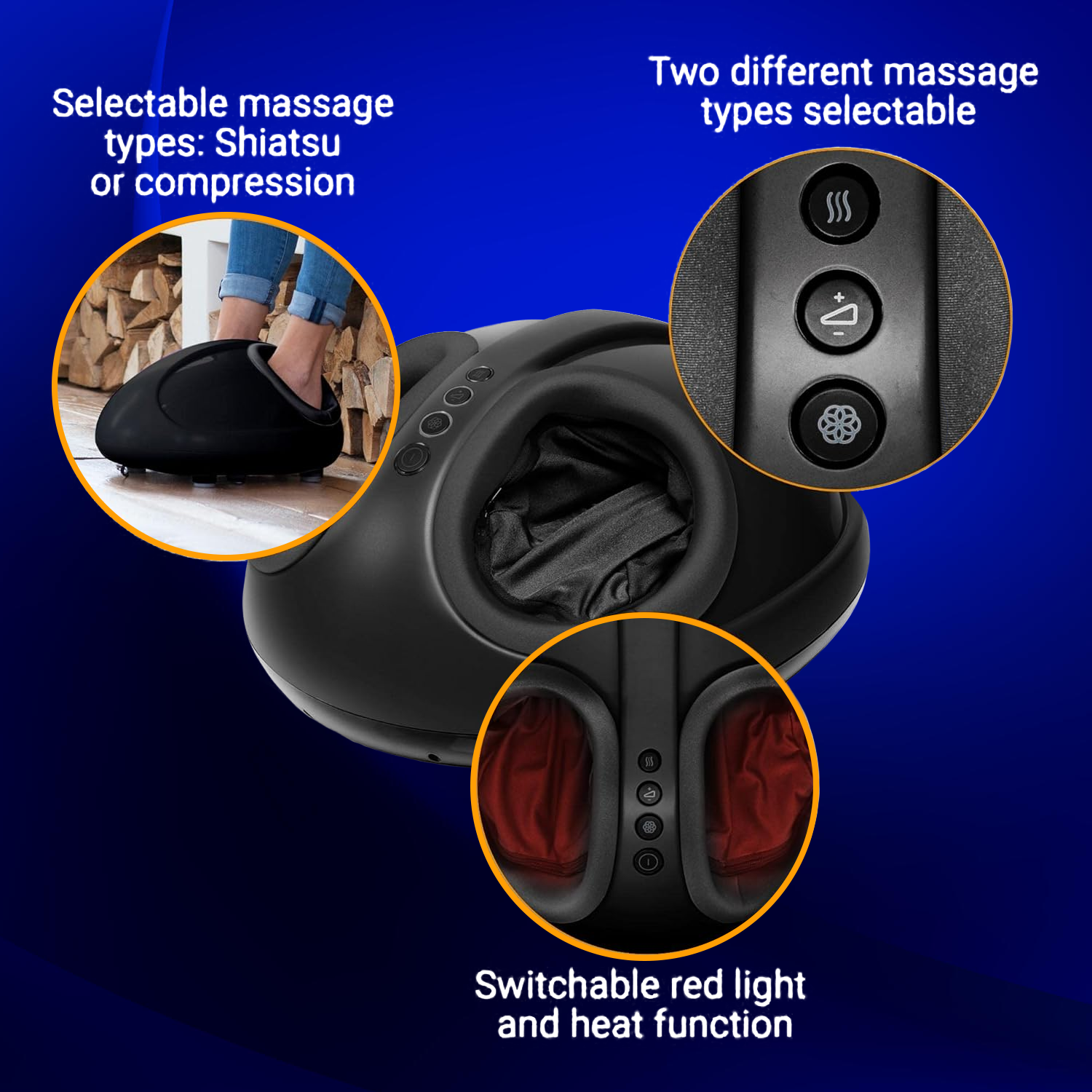 Shiatsu foot massager for deep tissue relief