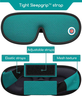 Sleeping Eye Mask - 3D Blackout, Ear Plugs, Clip, Bag