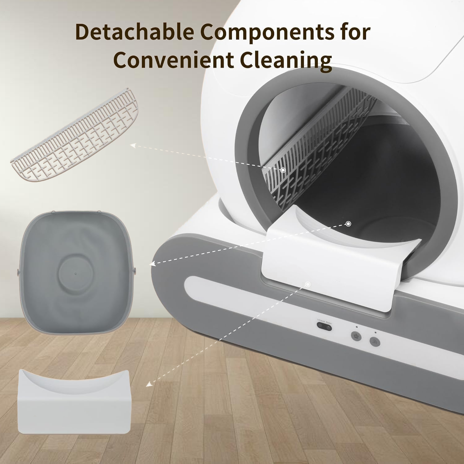 Smart self-cleaning cat tray for easy maintenance