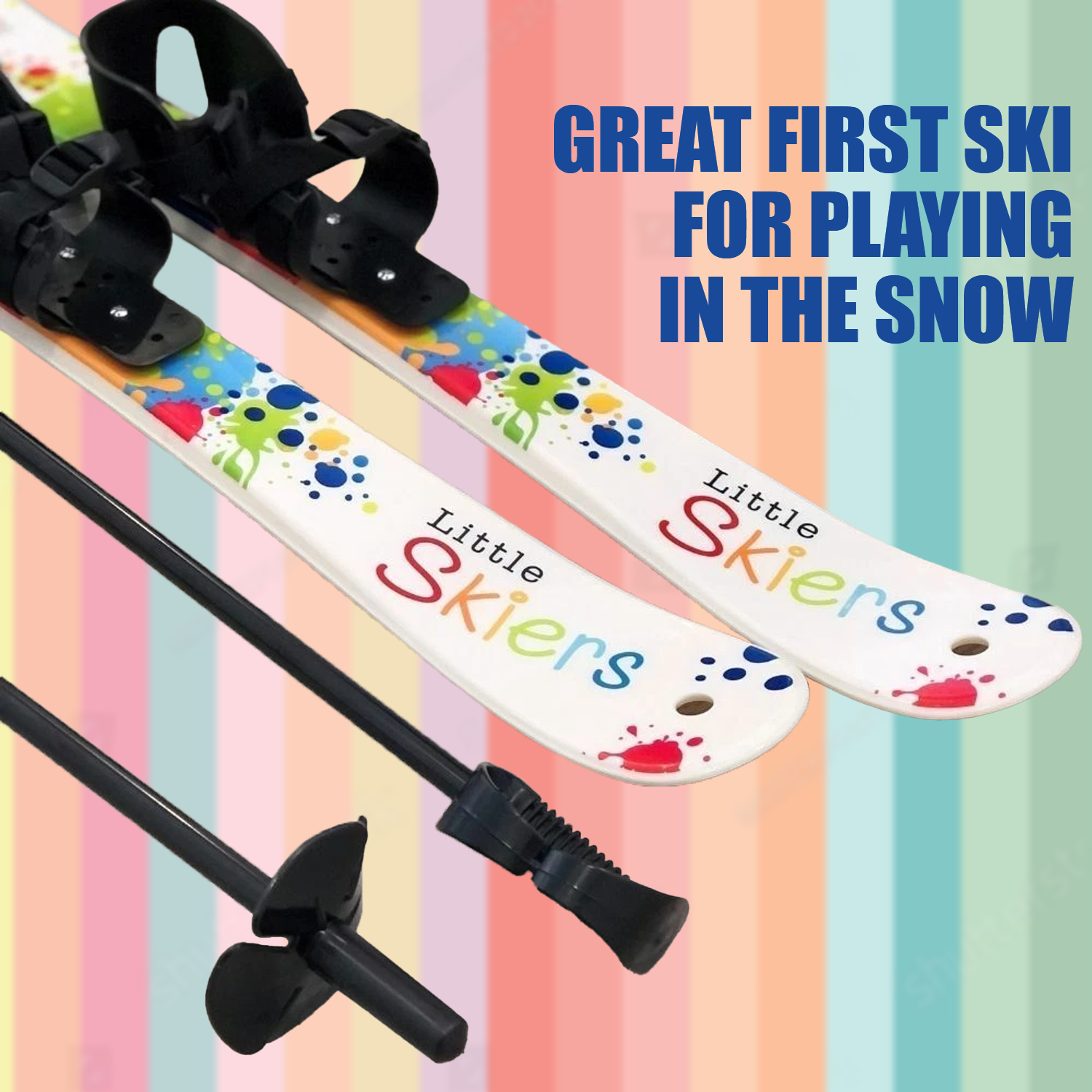 Snow skis with poles for beginners