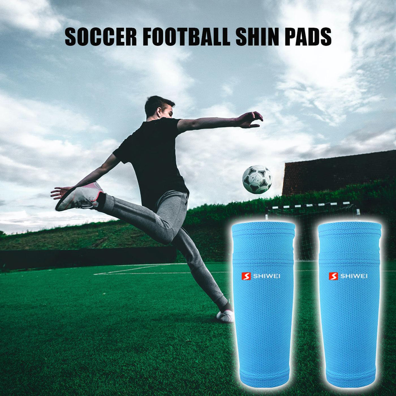 Football Shin Pads With Ankle Protection Socks Guard Calf Sleeves
