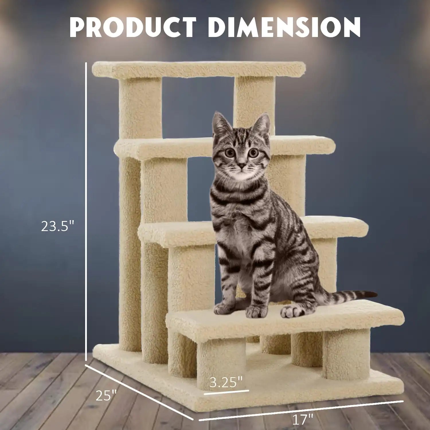 Soft pet stairs for kittens and senior cats