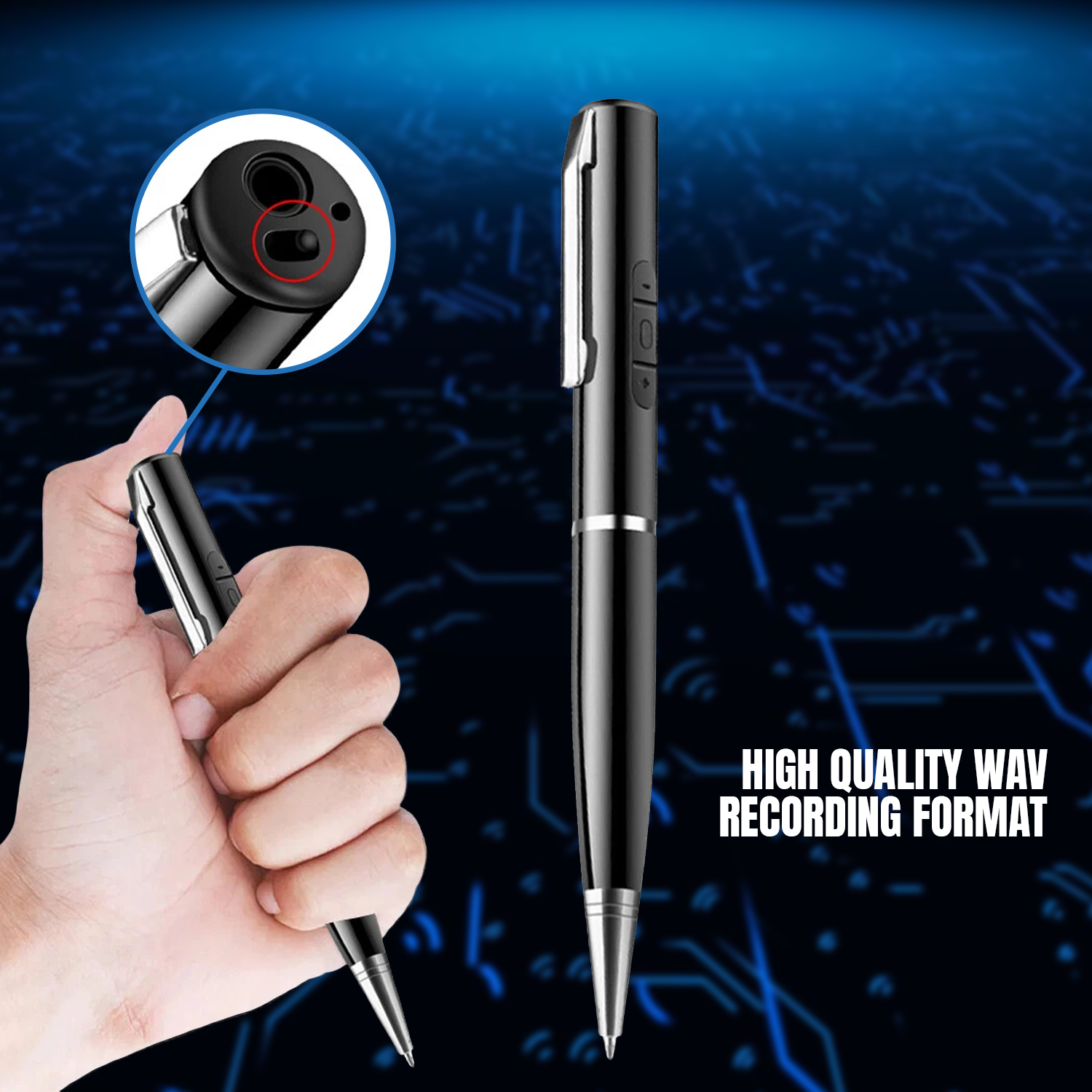 Spy recording pen for secret conversations