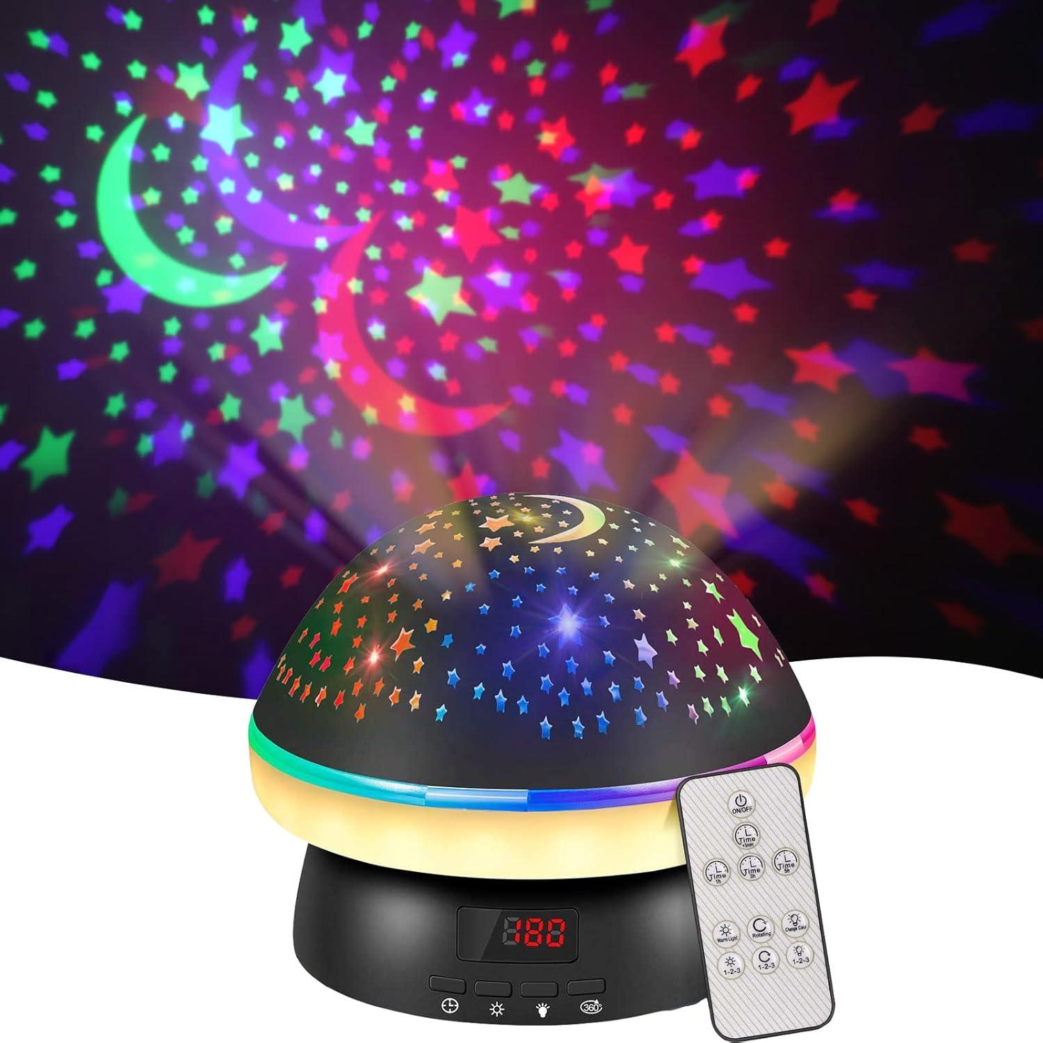 Stars Light Projector - Timer Rotation Star Projector Night Light Kids