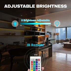 RGB LED Strip Light - 1-20M LED Strip Lights 5050 RGB Colour Changing Tape Cabinet Kitchen TV Lighting