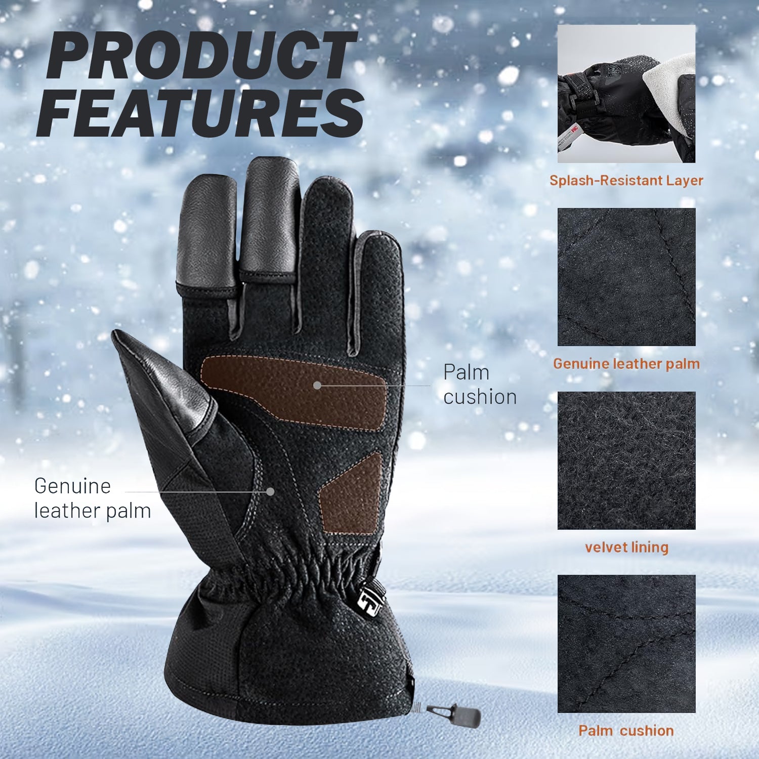 Thermal touchscreen gloves for photography