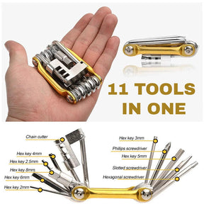 Best Tool Kit for Bike - 11 Multi Tool Bicycle Bike Keys Screwdriver Chain Link Tool