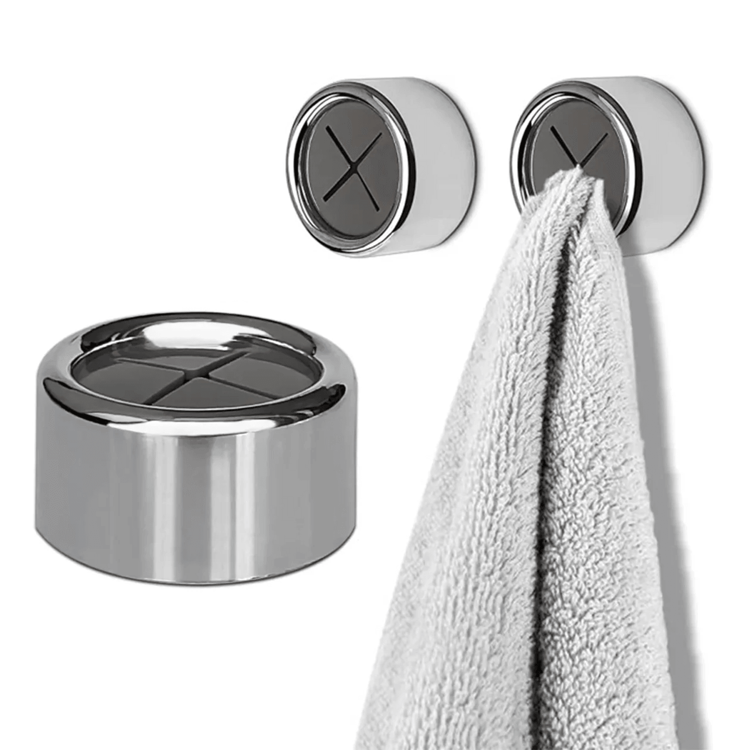 Tea Towel Holders Push and Grip Triple Hooks Bathroom Towel Holder Maskura Get Trendy Get Fit