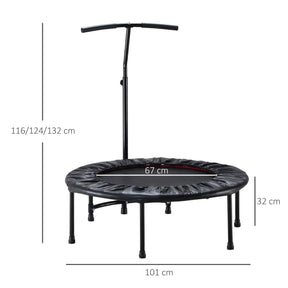 Mini Trampoline With Handle - 40'' Mini Trampoline, Rebounder Jumper w/ Handle Fitness