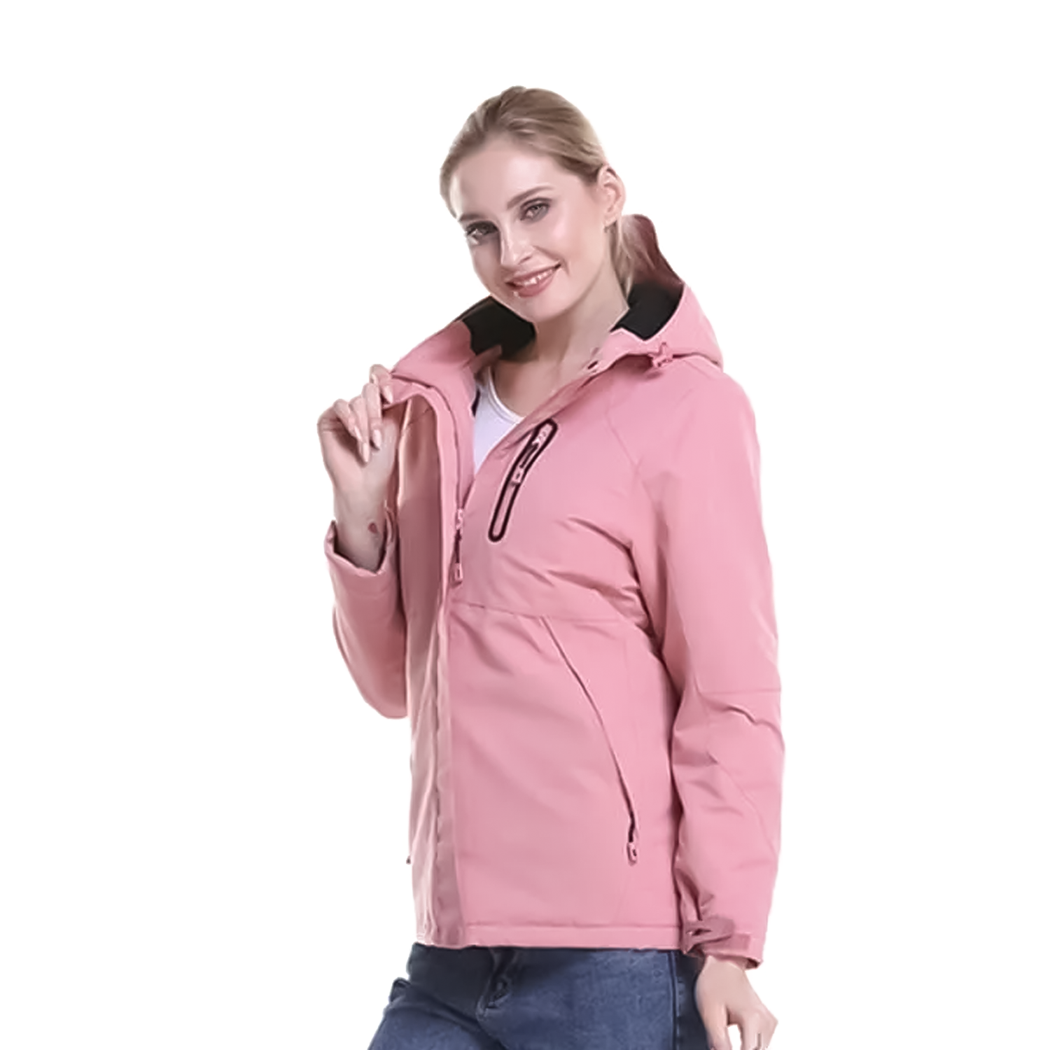 Waterproof electric heated jacket for women
