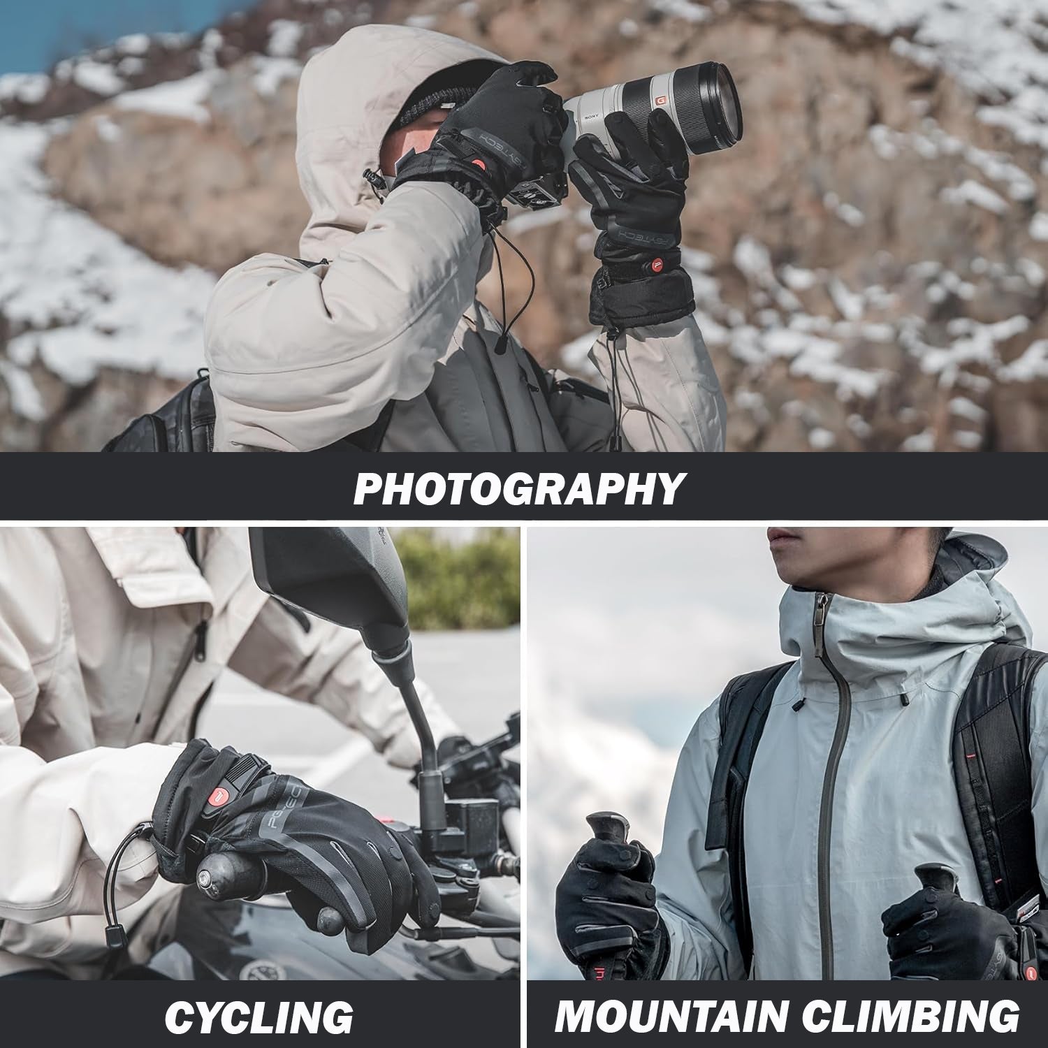 Windproof gloves for outdoor photography