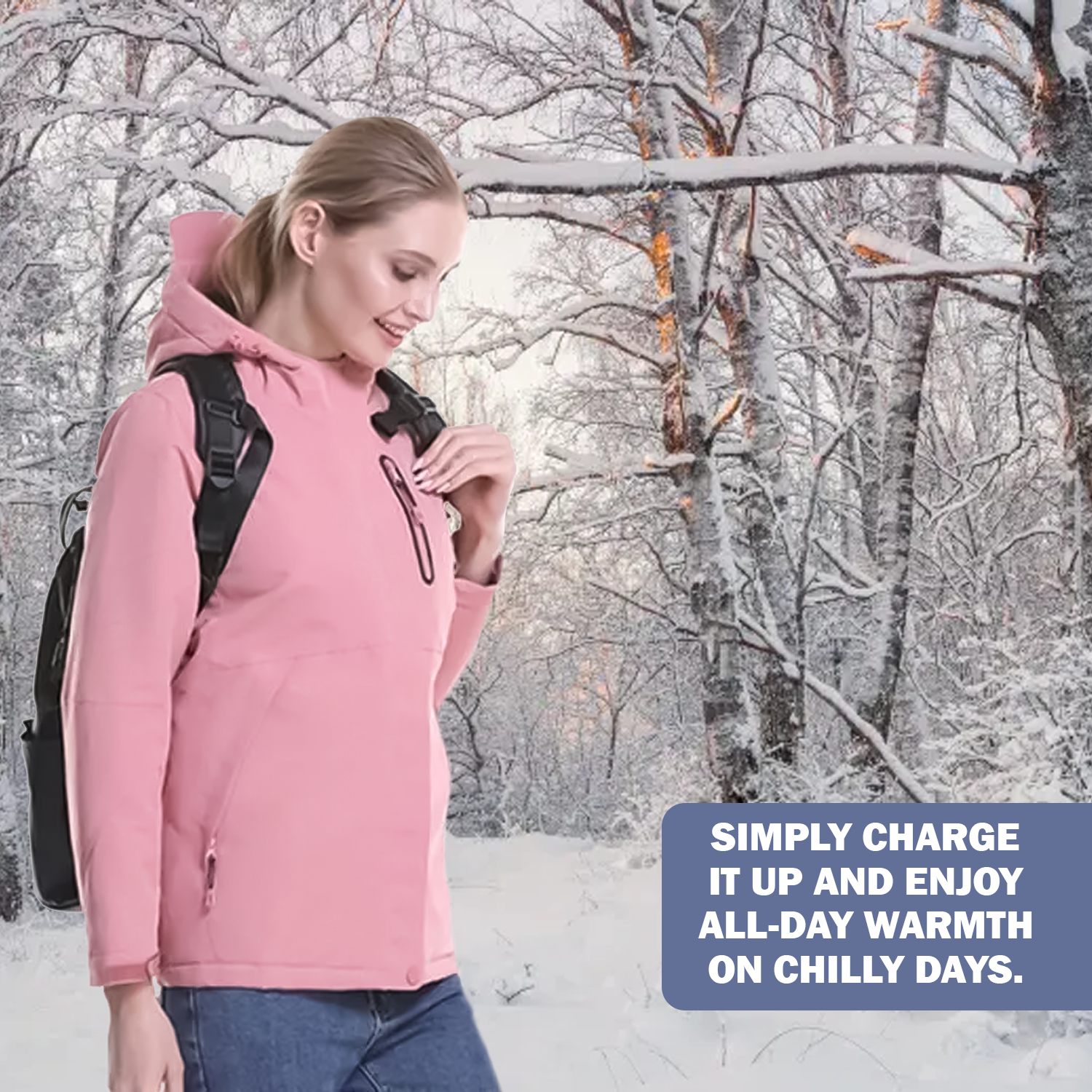 Women’s heated jacket for outdoor work and sports