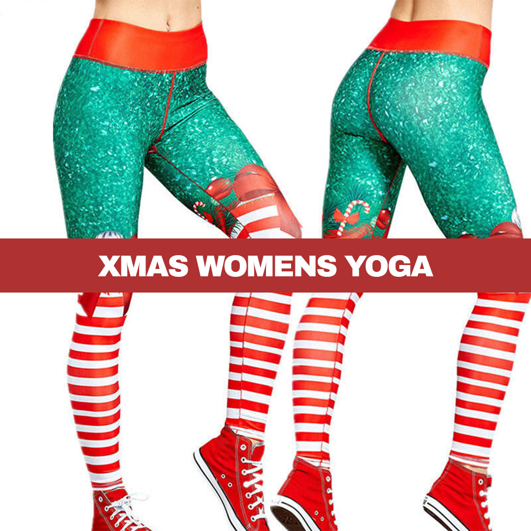 Christmas Running Leggings UK - Xmas Womens Yoga Gym Sport Leggings Run  Fitness Pants Workout Trouser