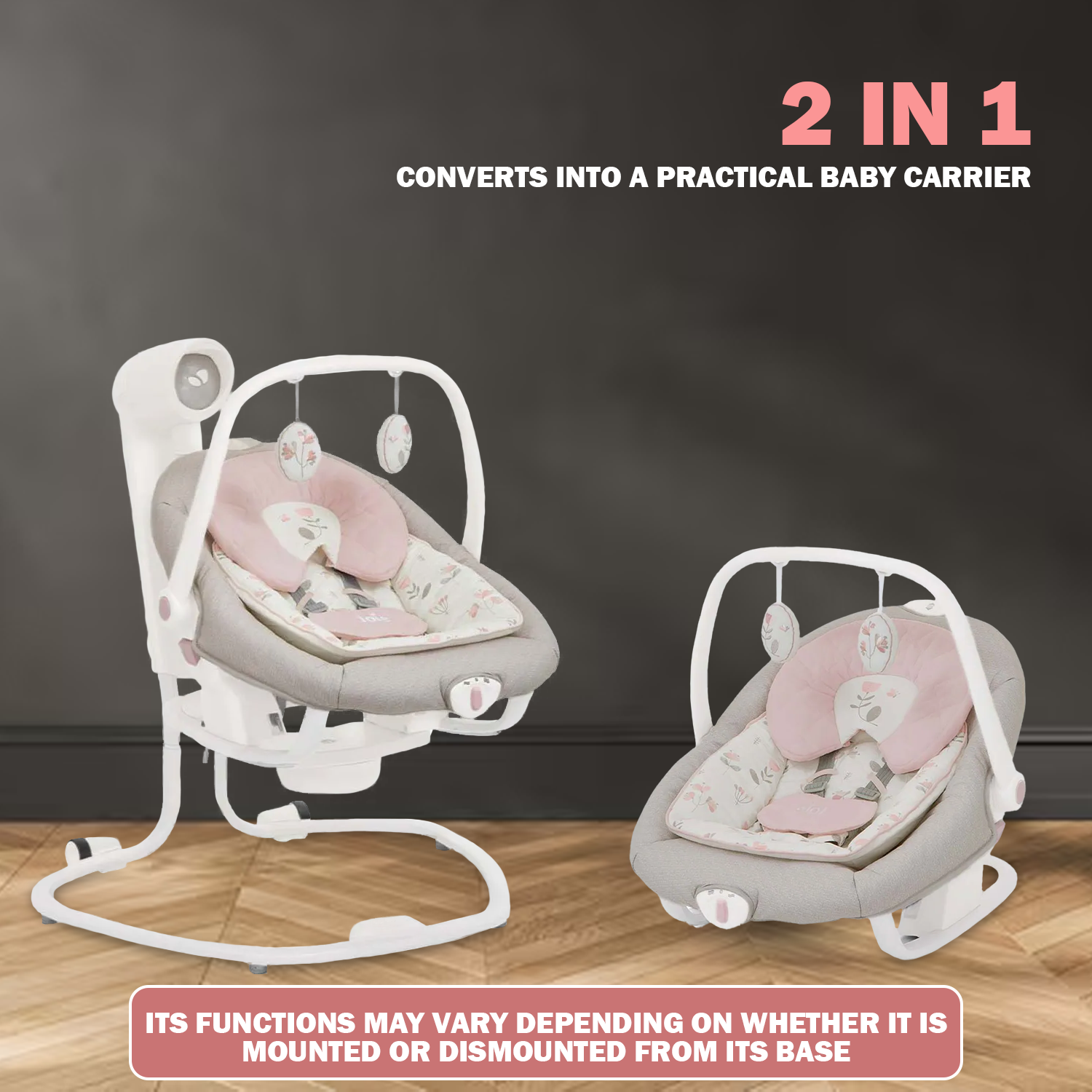 bouncer seat 2 in 1 pink