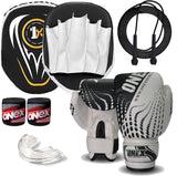 boxing gloves and pads set