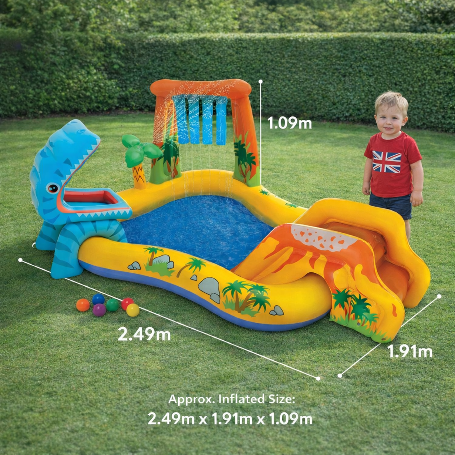 dimensions of dinosaur paddling pool 