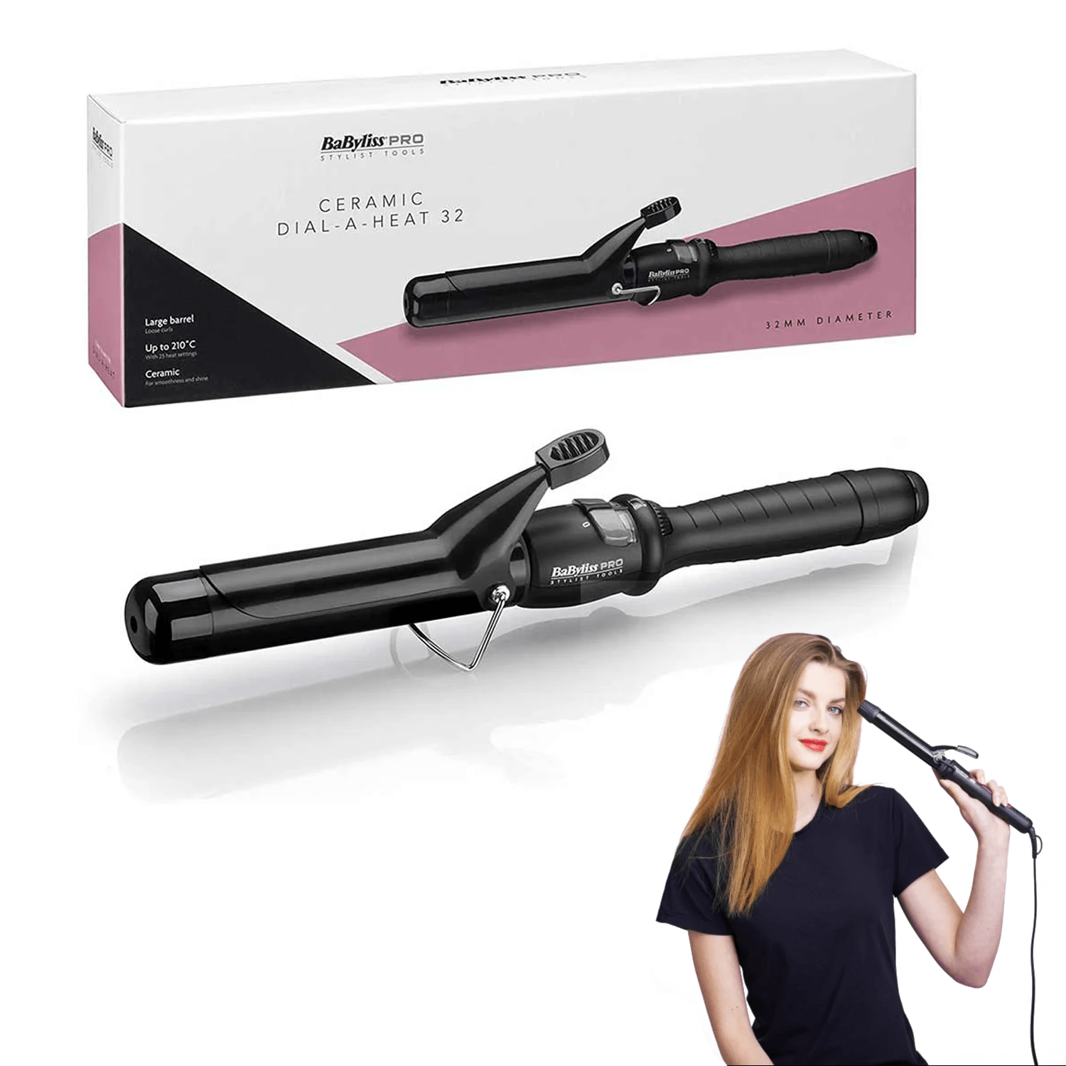 Hair Curler With Clamp 32mm Curling Wand Hair Stylers