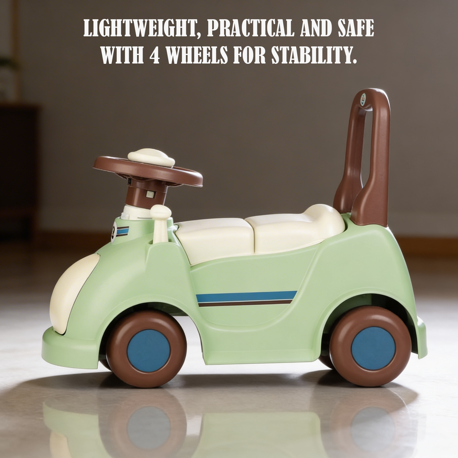 kids ride on push car with steering wheel
