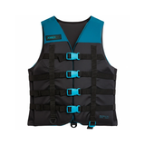 teal color life jacket