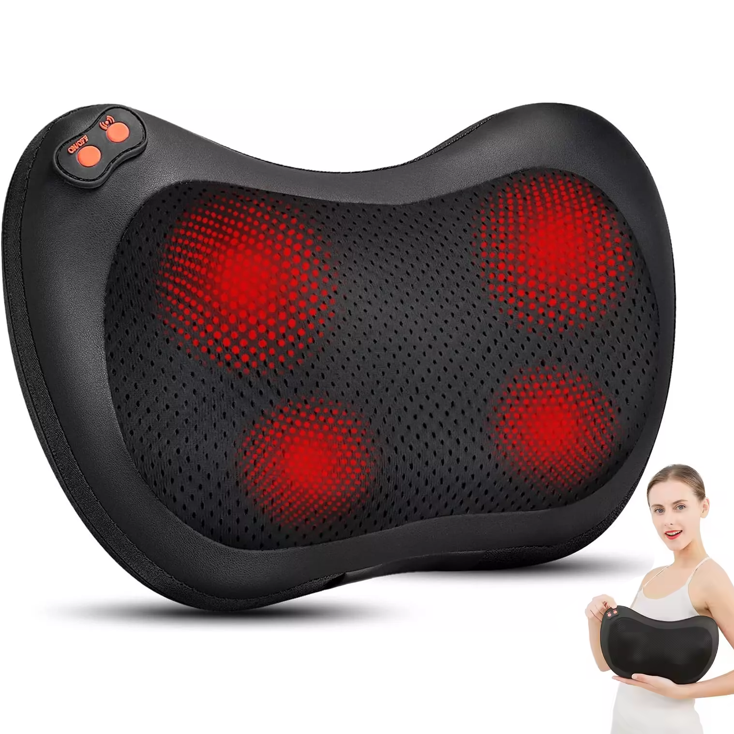 Neck Massage Pillow With Vibration 2 Speed Massage Therapy Cushion | Travel & Home Relaxation Pillow Neck Massage Pillow With Vibration 2 Speed Massage Therapy Cushion | Travel & Home Relaxation Pillow