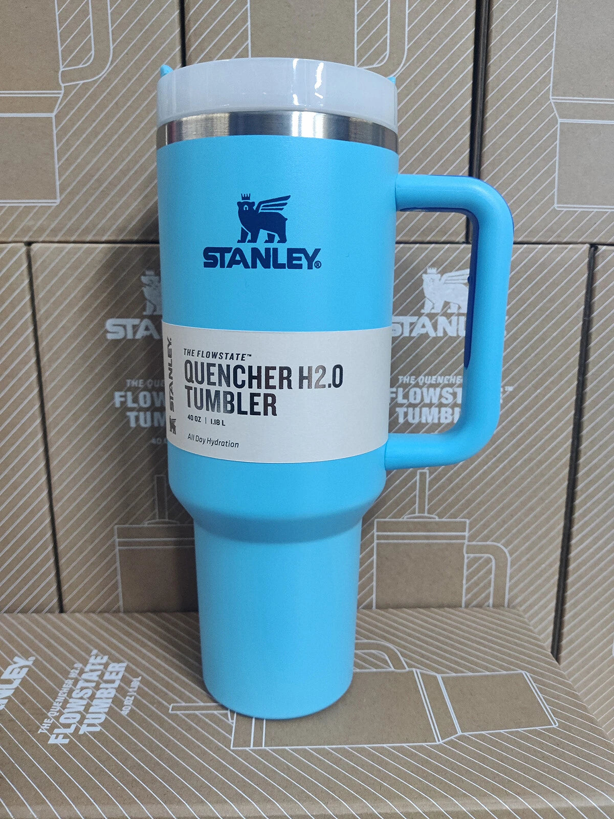 Insulated Straw Tumbler - 40 OZ Stanley Quencher H2.0 Tumbler with Straw Travel Mug for Cold or Hot Drinks Love Shack Fancy