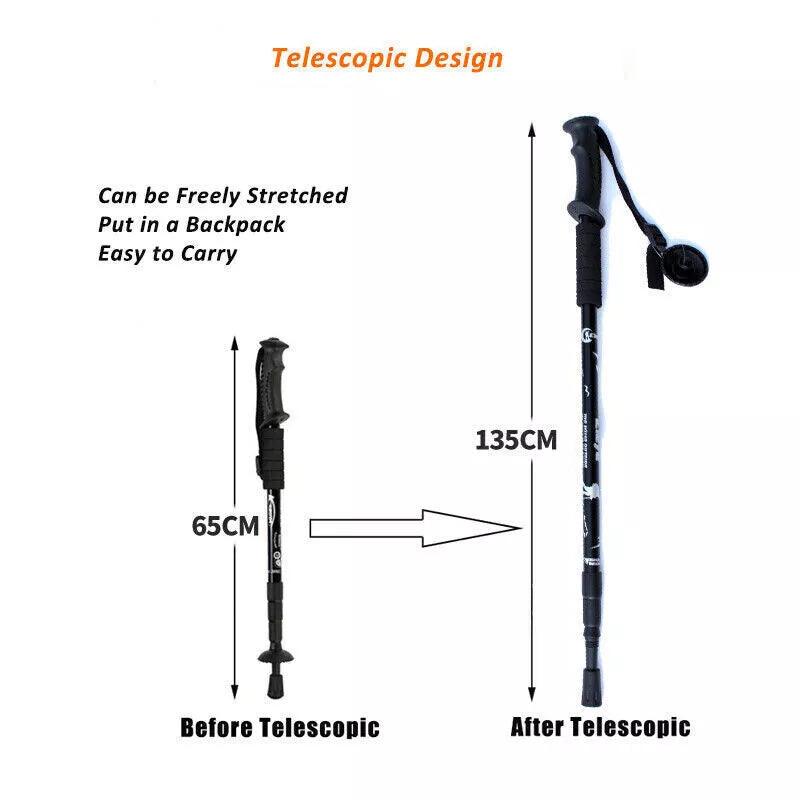 Best Hiking Pole - Trekking Pole, Collapsible Hiking Pole Stick with Quick Lock System 7075 Aluminum