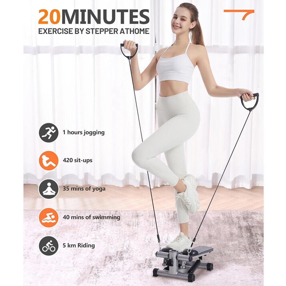 Stepper Ultrasport Swing Con Bande Di Allenamento - Attrezzo Fitness Per Casa, Computer LCD - Foto 2