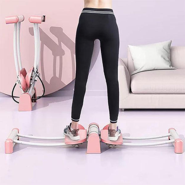 Purple Adjustable Ski Machine - Foldable Hip & Leg Trainer For Home Workouts