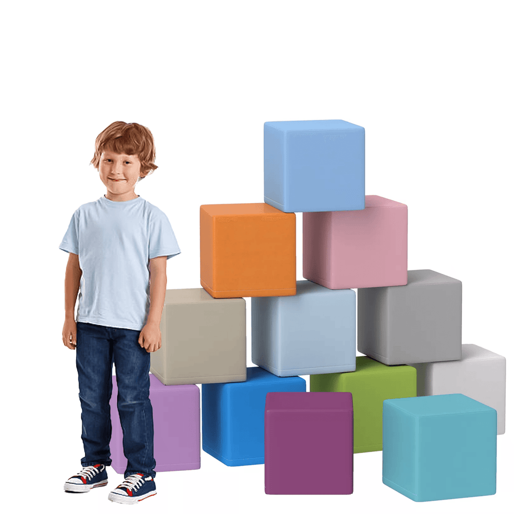 Home Soft Play Foam Blocks - 12-piece Stacking & Building Learning Toys ...