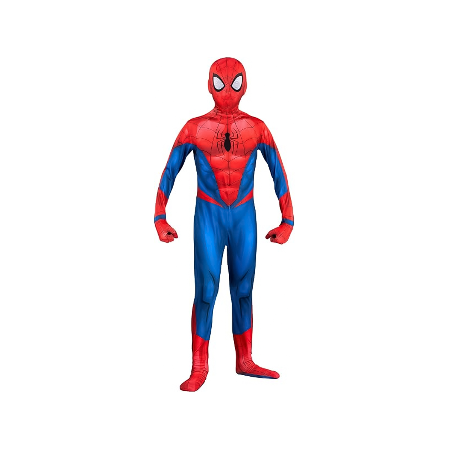 model wearing spider-man costume