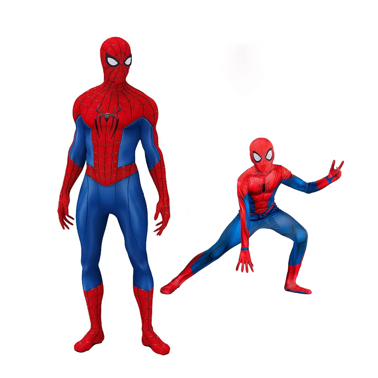 two spider-man costumes