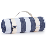 waterproof picnic blanket blue thick stripes